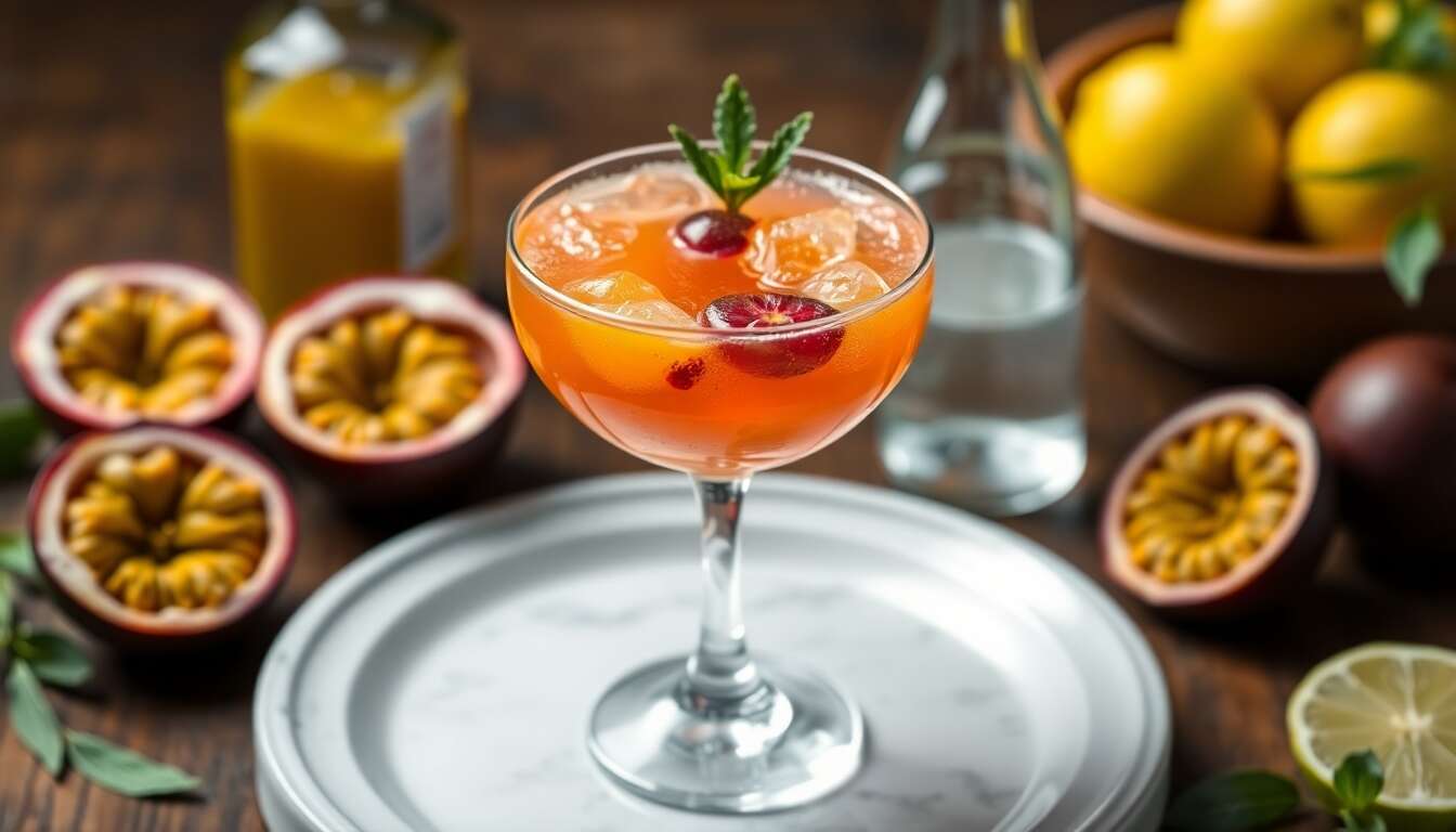 Cocktail Fruit De La Passion Prosecco