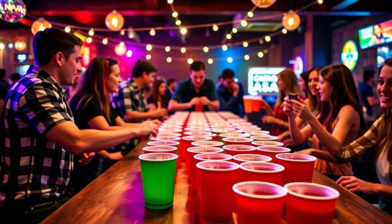 Mise en place de la table de beer pong