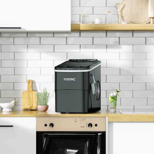 FOOING Machine a Glacons,Fabrication de Glaçons en 6 Minutes,15KG/24H,Machines à Glaçons Auto-nettoyantes,Machine a Glacons pour la Maison Professionnel,Noir