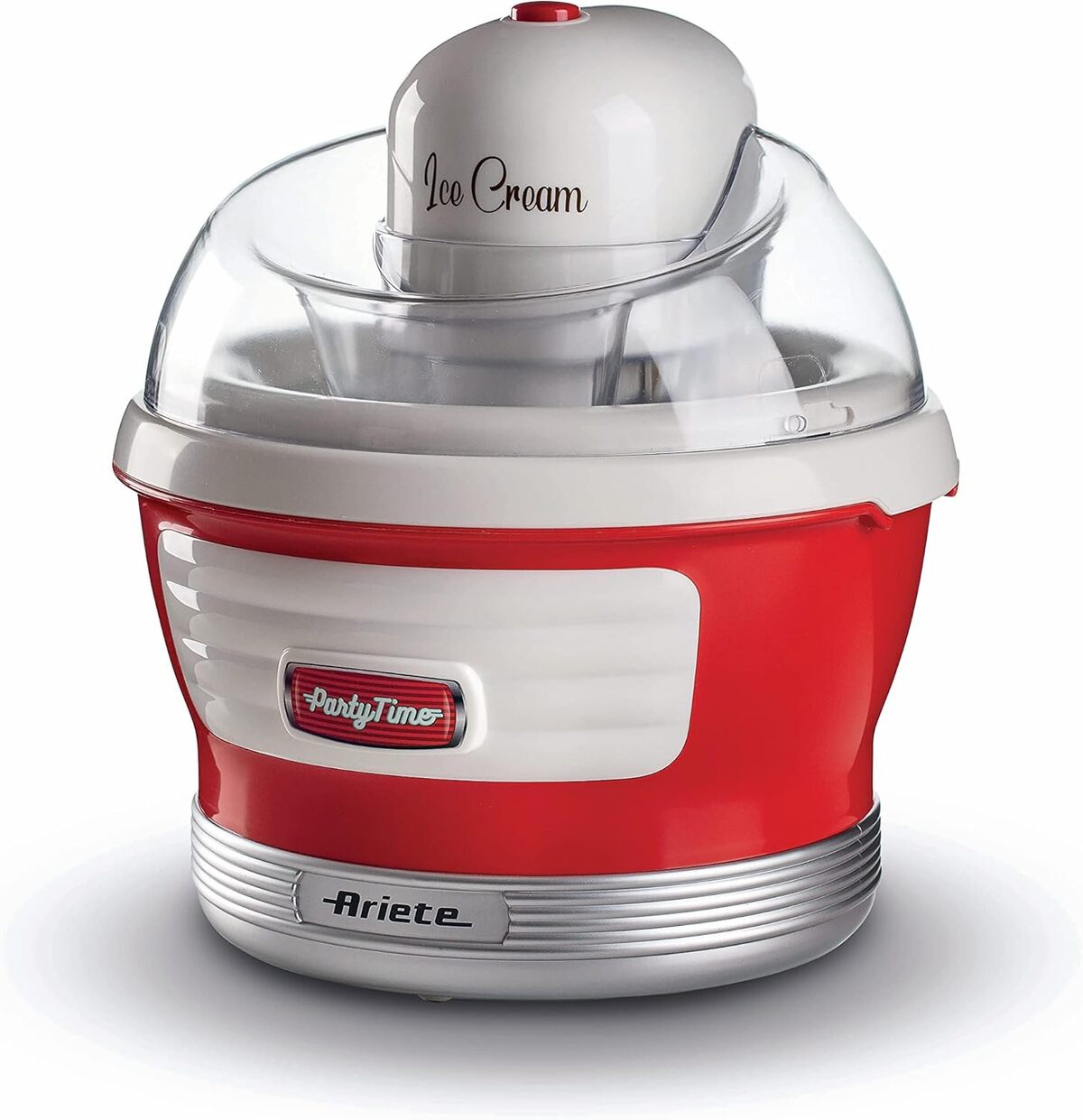 Ariete Party Time 2973 : Machine à Barbe à Papa Fun Et Facile, 450 W, Sucre Ou Bonbons Durs, 4 Cônes + Doseur Inclus, Rouge Rétro