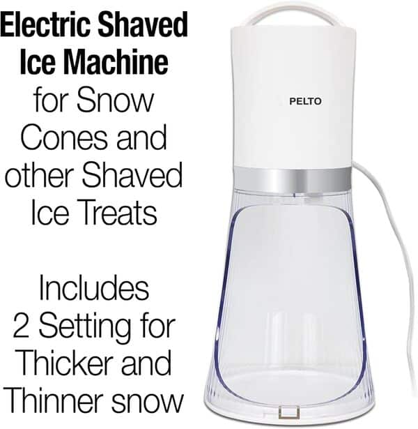 Machine à glaçons électrique avec 3 saveurs, 25 gobelets, 25 pailles, 4 moules à glace – fraise, framboise bleue, raisin – Saveurs hawaïennes slushie – Kit de machine à glaçons électrique rasée pour